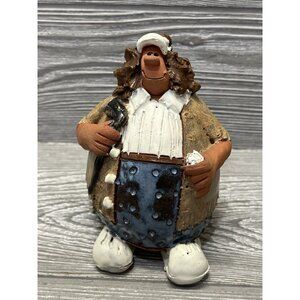 Vintage Signed Lady Golfer Sara Meadows Balloon People Pottery 1997 Figurine